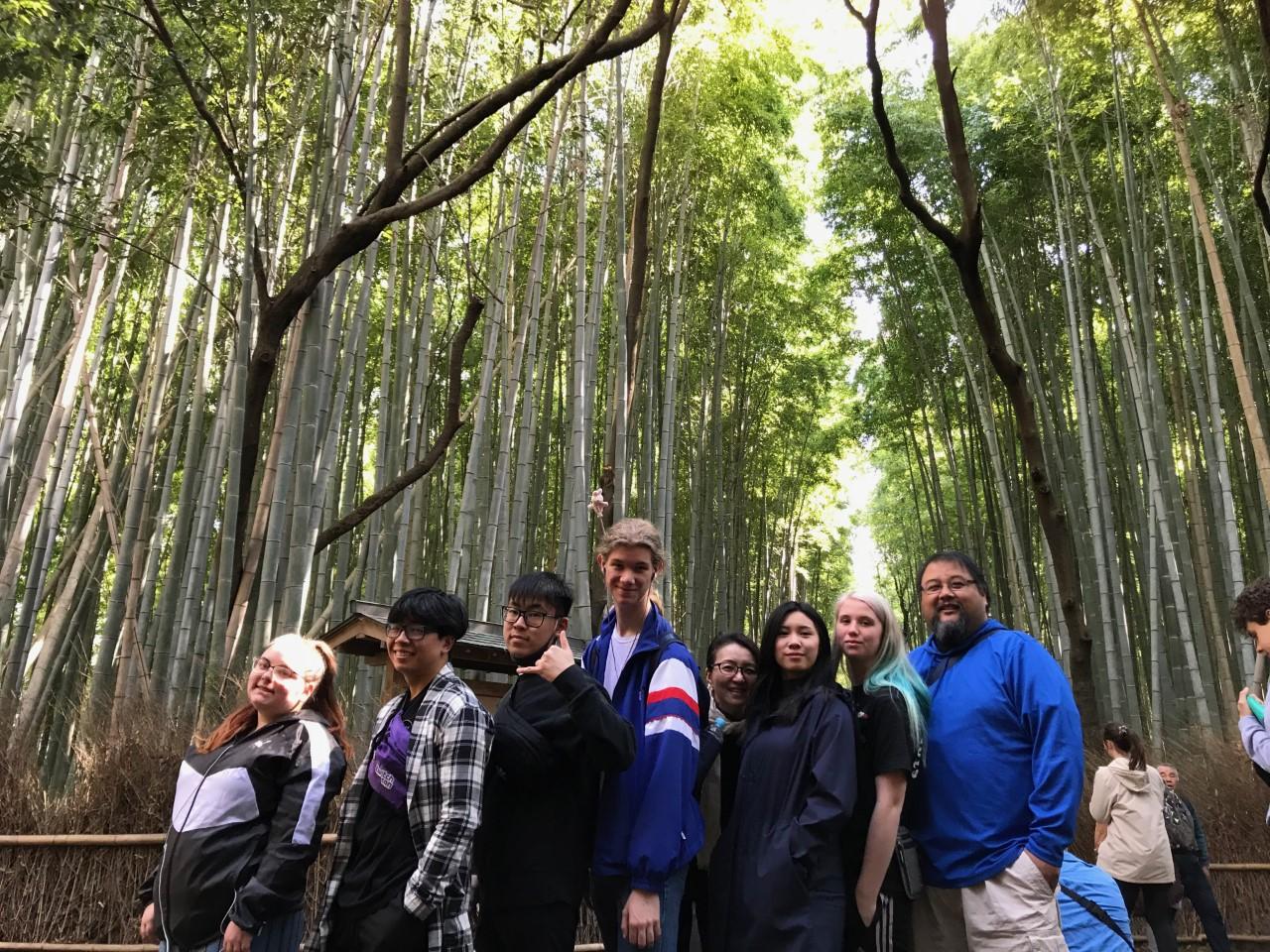 Mr. Padilla and El Camino High students in Kyoto